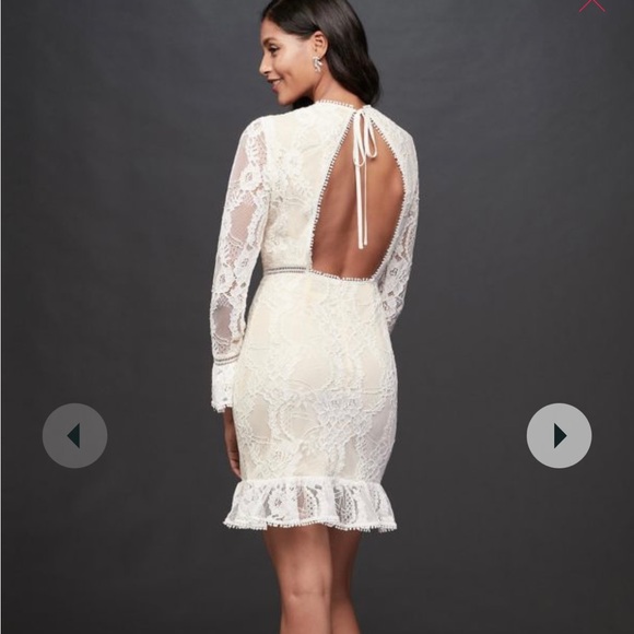 David’s Bridal- lace illusion plus short dress size:XS, never worn, still in bag - Picture 2 of 4